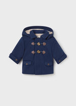Newborn Boy Blue Duffle Coat With Bear Toggles