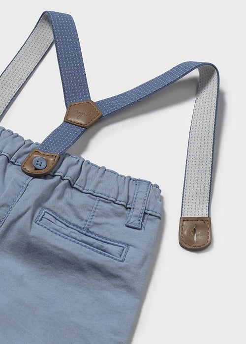 Newborn Boy Blue Pants with Suspenders