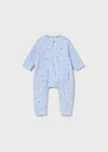 Newborn Boy Blue Ribbed Long Bodysuit