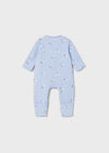 Newborn Boy Blue Ribbed Long Bodysuit