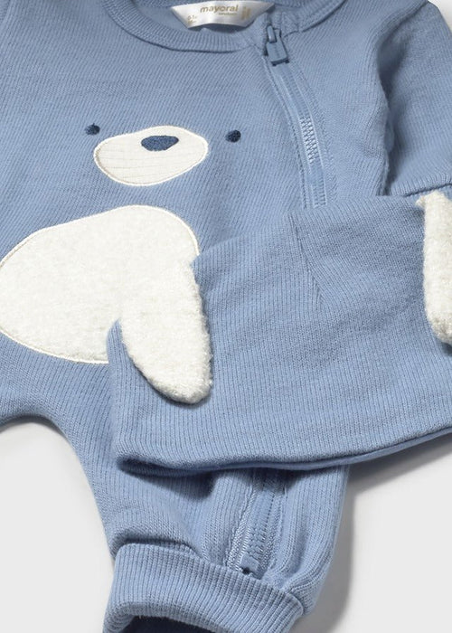 Newborn Boy Blue Romper & Hat Set