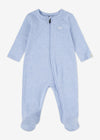 Newborn Boy Blue Zip - Up Coverall & Hat Set