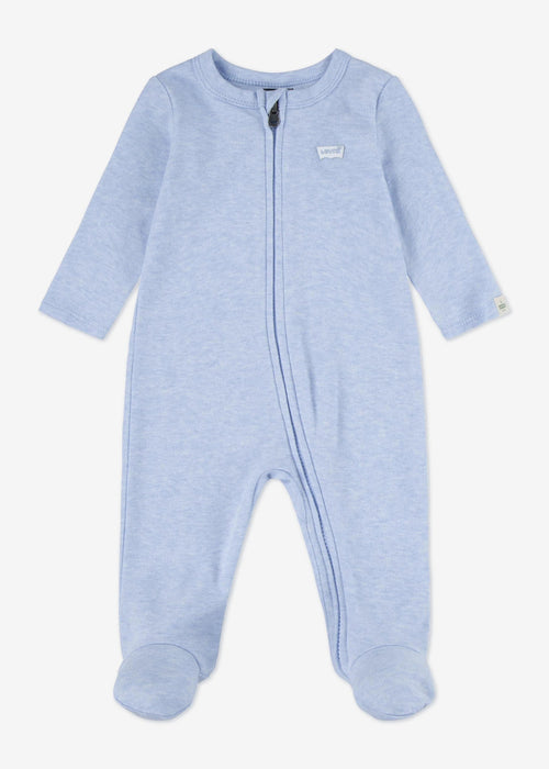 Newborn Boy Blue Zip - Up Coverall & Hat Set