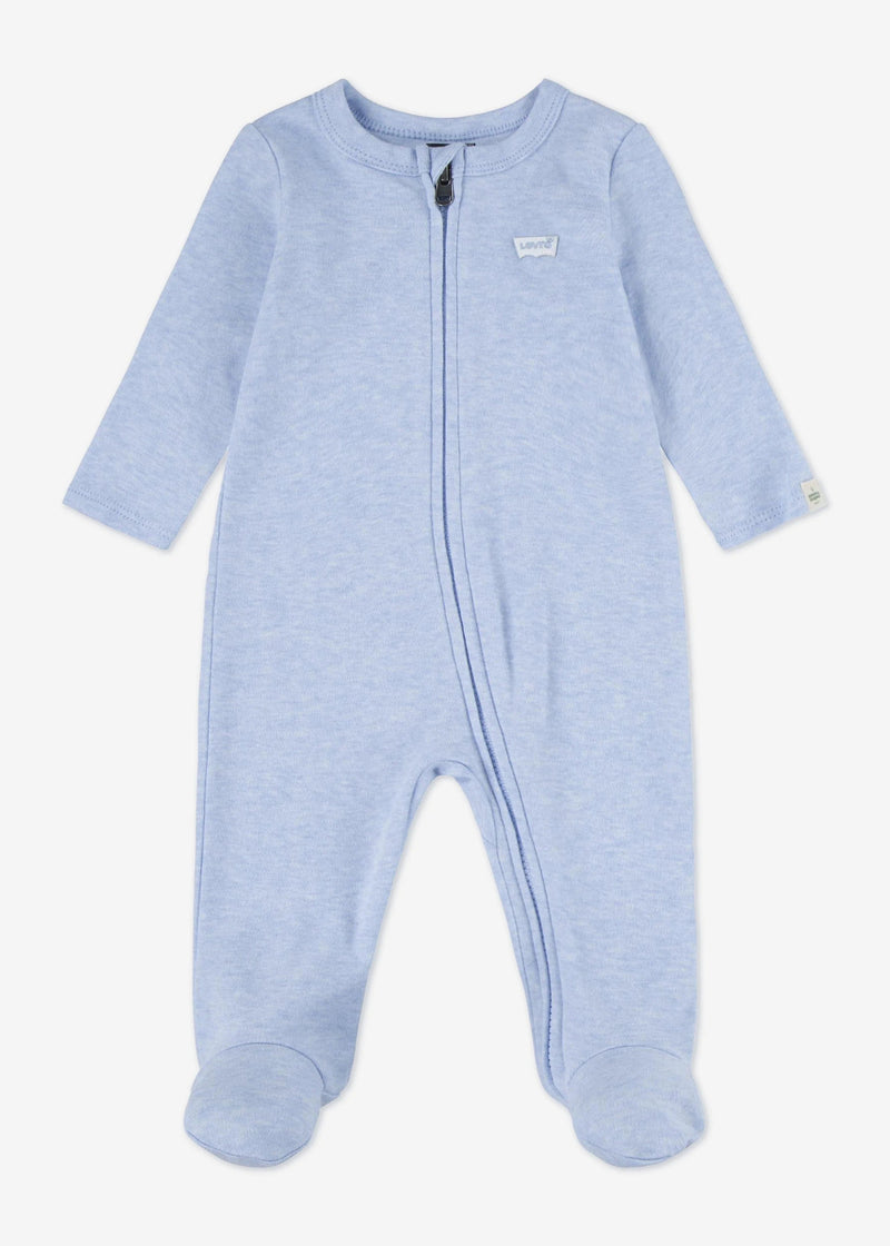 Newborn Boy Blue Zip - Up Coverall & Hat Set