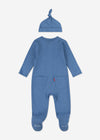 Newborn Boy Blue Zip - Up Coverall & Hat Set
