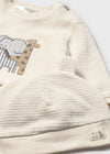 Newborn Boy Cream Corduroy Tracksuit With Hat