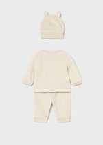 Newborn Boy Cream Corduroy Tracksuit With Hat