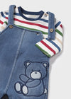 Newborn Boy Denim Look Fleece Dungaree Set