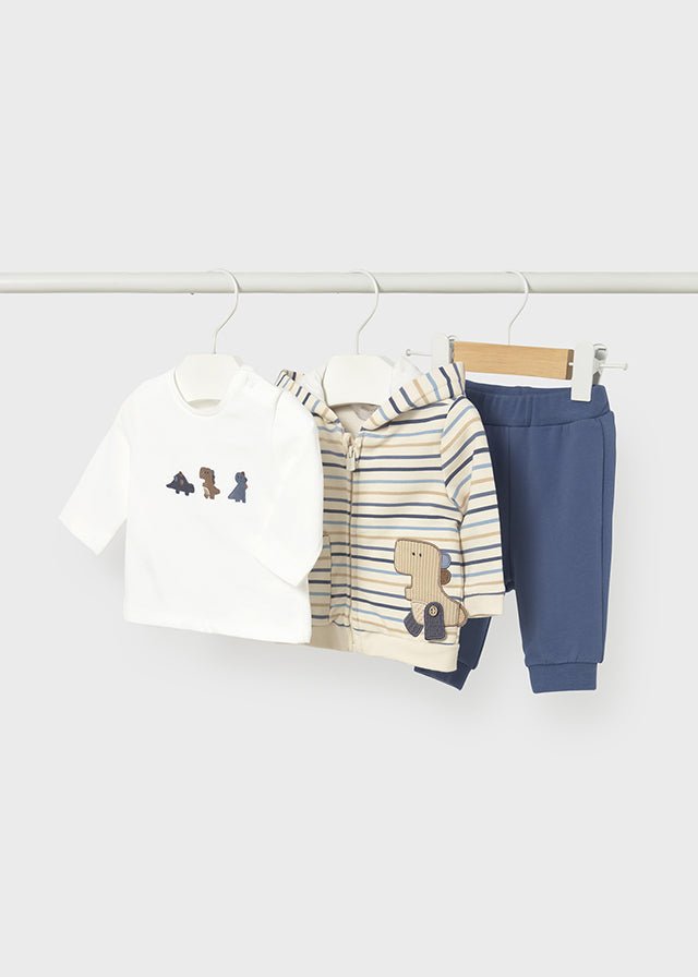 Newborn Boy Dinosaur 3 - Piece Tracksuit Set