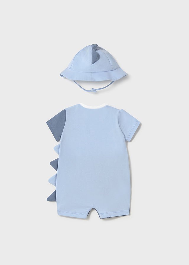 Newborn Boy Dinosaur Romper With Hat