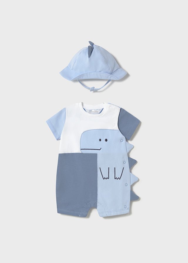 Newborn Boy Dinosaur Romper With Hat