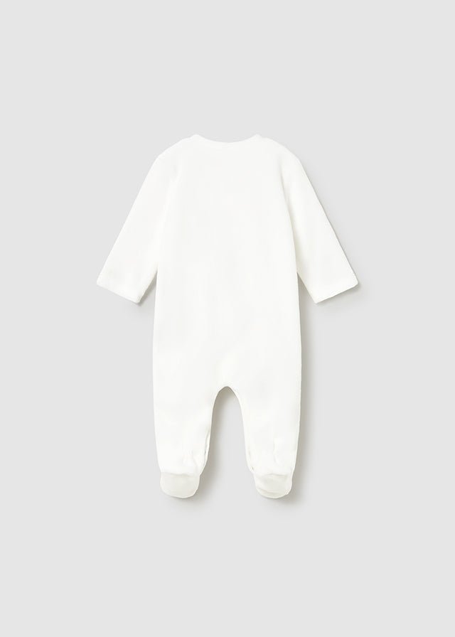 Newborn Boy Dinosaur Velour Babygrow