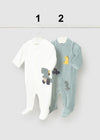 Newborn Boy Dinosaur Velour Babygrow