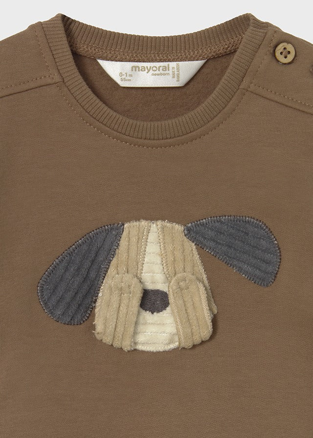 Newborn Boy Dog Face Sweatshirt