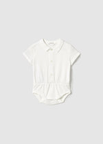 Newborn Boy Ivory Cotton Bodysuit Shirt