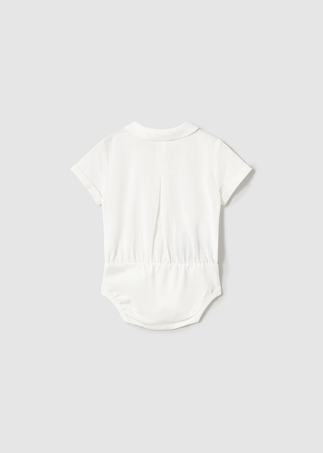 Newborn Boy Ivory Cotton Bodysuit Shirt