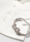 Newborn Boy Ivory Long Sleeve Shirt & Bow Tie