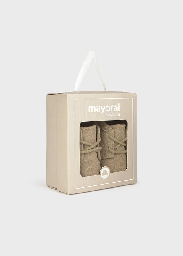 Newborn Boy Light Beige Booties