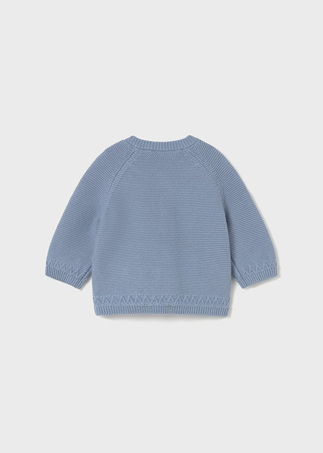 Newborn Boy Light Blue Knit Cardigan with Pockets