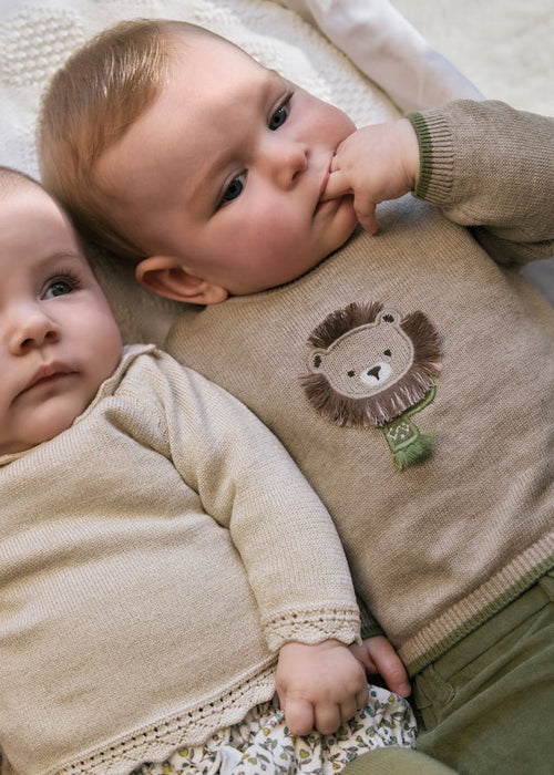 Newborn Boy Lion Jumper Shorts & Tights Set