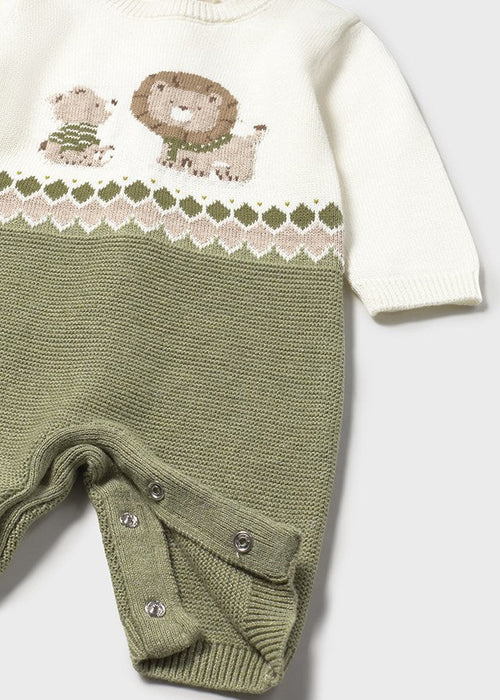 Newborn Boy Lion Knit Tricot Romper