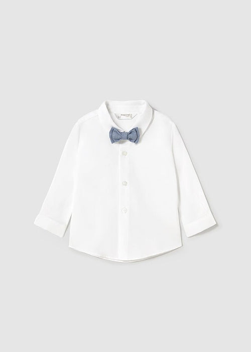 Newborn Boy Long Sleeve Shirt & Bow Tie