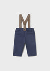 Newborn Boy Navy Trousers with Suspenders