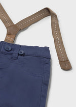 Newborn Boy Navy Trousers with Suspenders