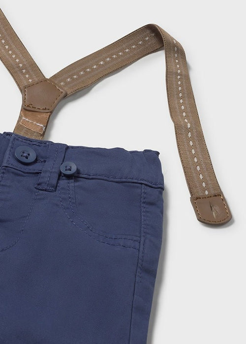 Newborn Boy Navy Trousers with Suspenders