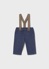 Newborn Boy Navy Trousers with Suspenders