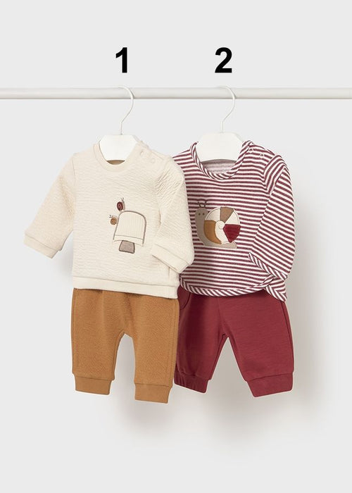 Newborn Boy Outfit with Mushroom Embroidery