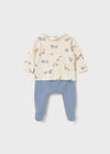 Newborn Boy Printed Footed Set