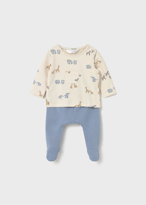 Newborn Boy Printed Footed Set