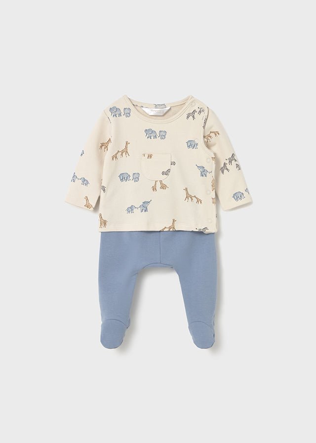 Newborn Boy Printed Footed Set