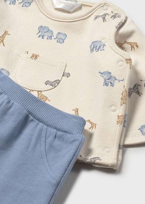 Newborn Boy Printed Footed Set