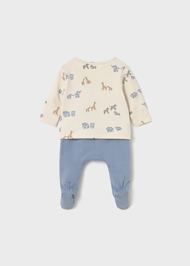 Newborn Boy Printed Footed Set