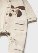 Newborn Boy Puppy Appliqué Long Bodysuit
