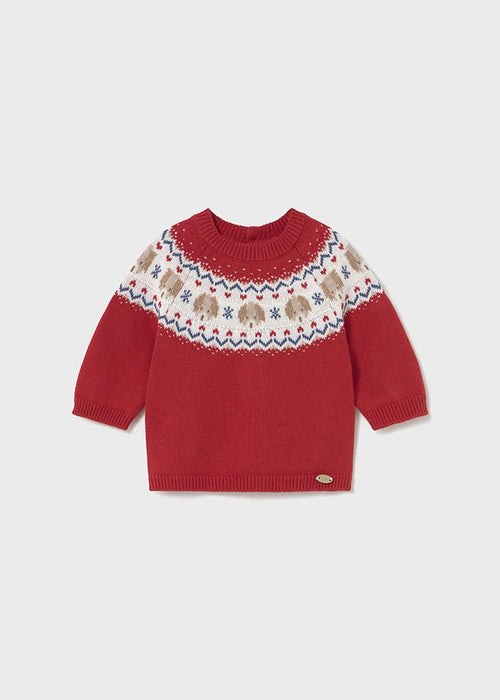 Newborn Boy Red Christmas Knit Jumper
