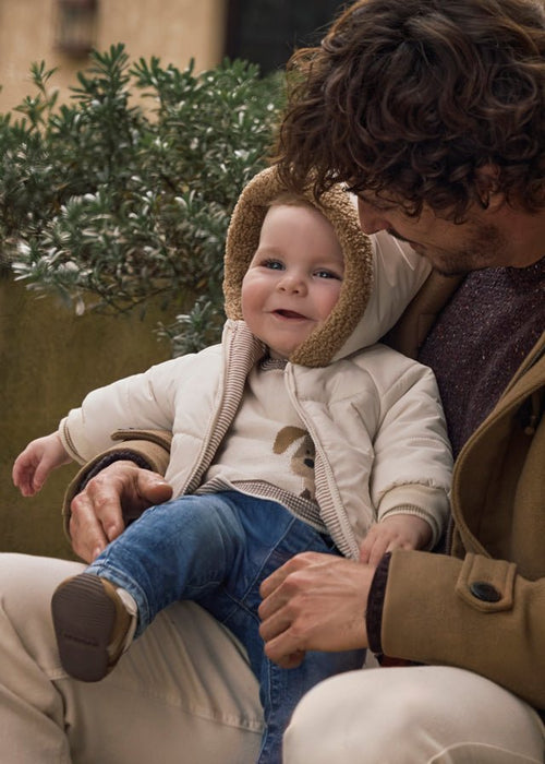 Newborn Boy Reversible Hooded Coat