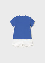 Newborn Boy Shorts Set with Blue T-Shirt