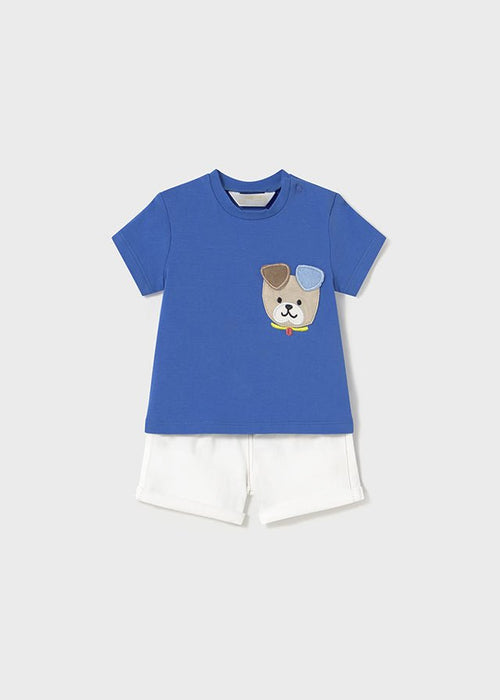 Newborn Boy Shorts Set with Blue T-Shirt