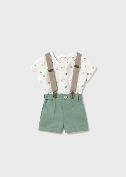 Newborn Boy Shorts & Shirt Set with Straps