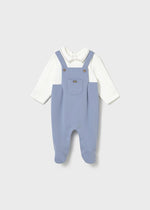 Newborn Boy Smart Collar Romper with Pocket