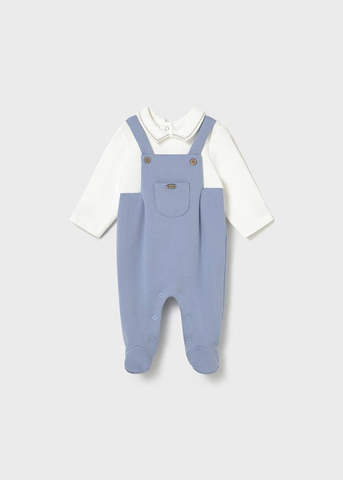 Newborn Boy Smart Collar Romper with Pocket