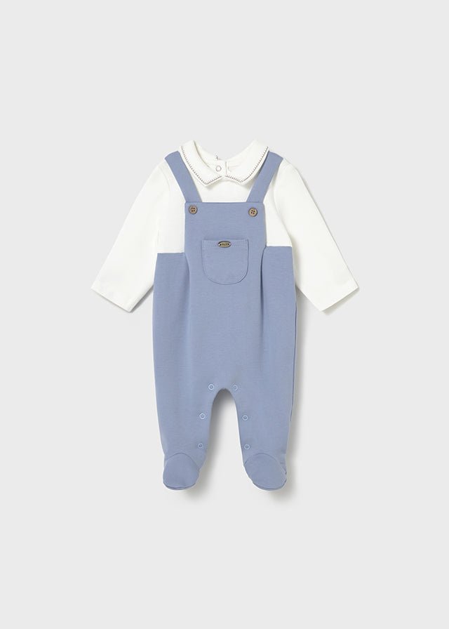 Newborn Boy Smart Collar Romper with Pocket
