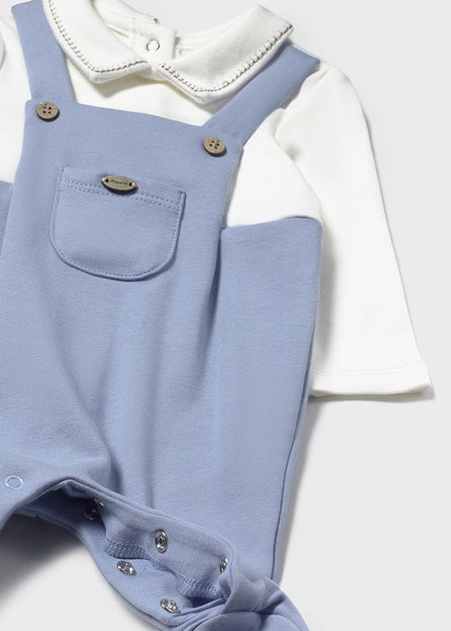 Newborn Boy Smart Collar Romper with Pocket