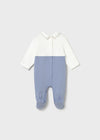 Newborn Boy Smart Collar Romper with Pocket