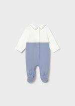 Newborn Boy Smart Collar Romper with Pocket