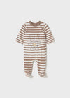 Newborn Boy Striped & Animal Print Sleepsuit