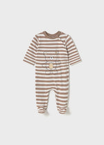 Newborn Boy Striped & Animal Print Sleepsuit